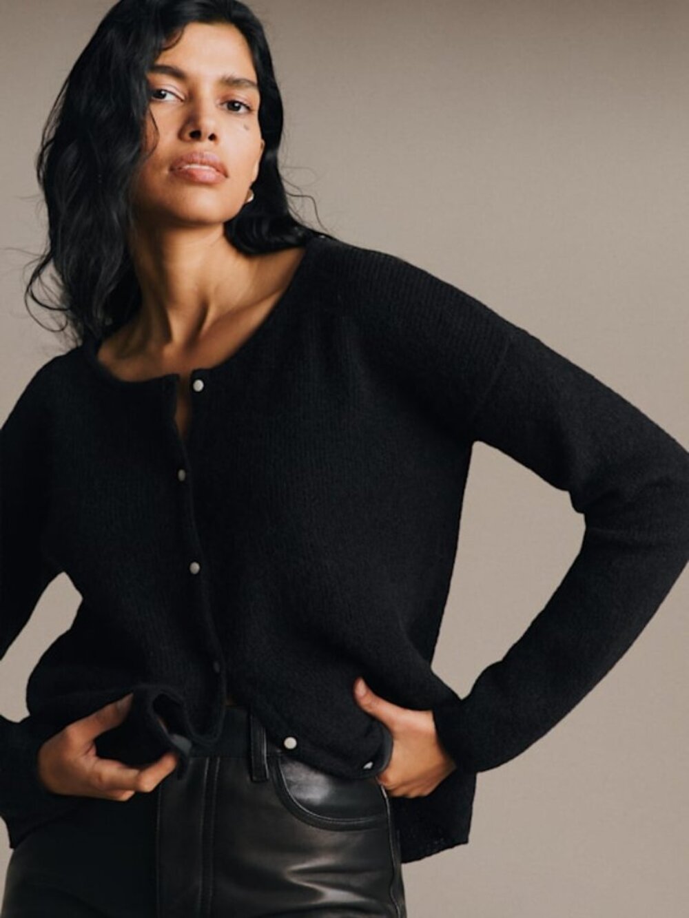 Sezane Gaspard Cardigan in Black Size XS